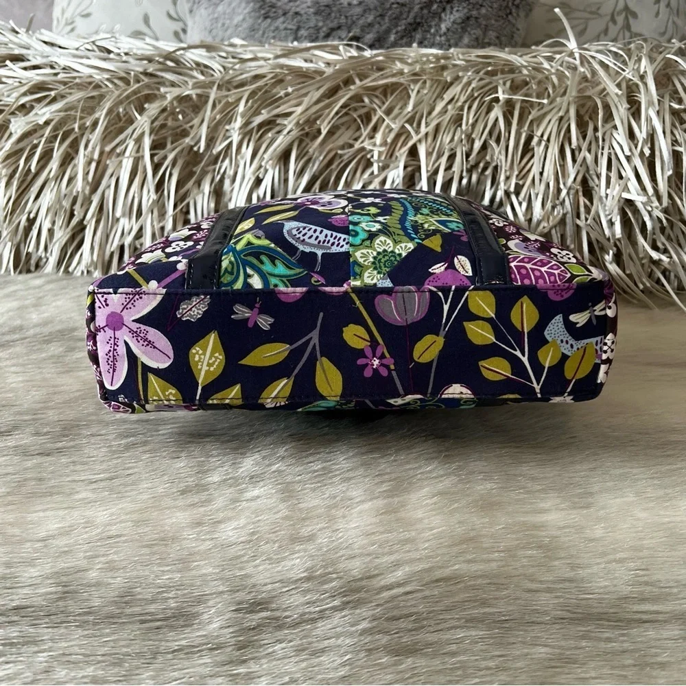 New VERA BRADLEY Floral Nightingale 2011 Tall Tote Rhythm Blues Plum Petal Y2K